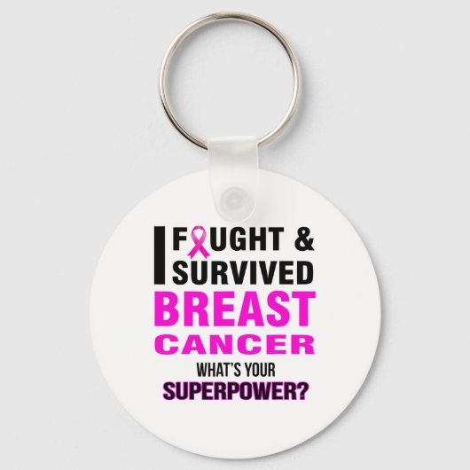 Bevochten en overleefden borstkanker T-Shirten Sleutelhanger (Voorkant)