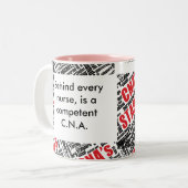 bevoegde CNA-mok Tweekleurige Koffiemok (Voorkant links)