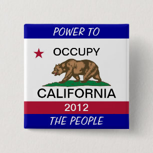 BEVOEGDHEID VAN CALIFORNIA AAN DE MENSEN VIERKANTE BUTTON 5,1 CM