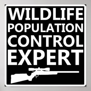 Bevolkingscontrole Funny Hunting Poster blk