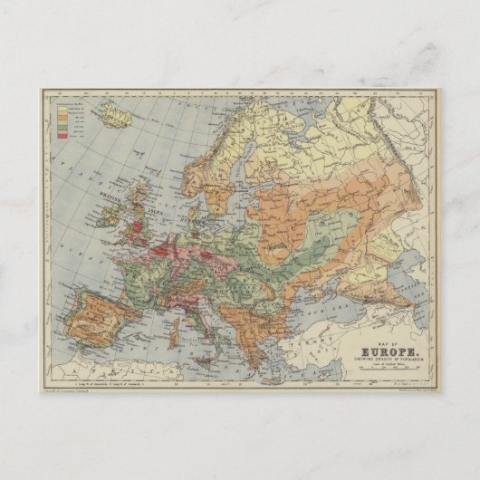 Bevolkingsdichtheid | Europese kaart (Voorkant)
