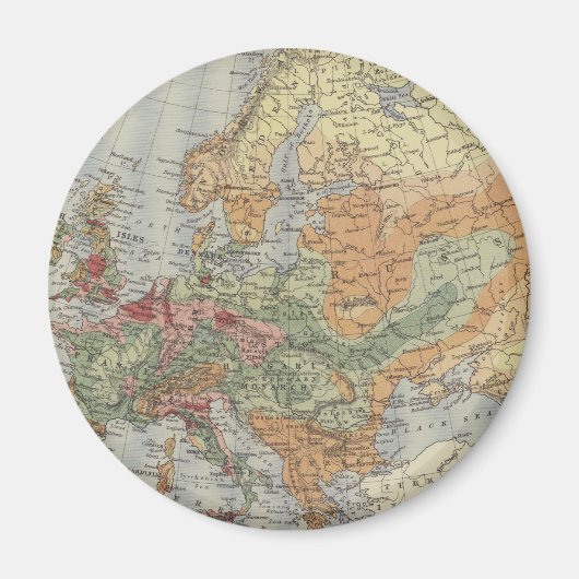 Bevolkingsdichtheid | Europese kaart Magneet (Voorkant)