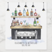 Bevoorraad de bar | Fleslabels voor koppelbruiloft Wijn Etiket (Enkel label)