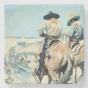Bevoorradingswagen Western Art door NC Wyeth Stenen Onderzetter