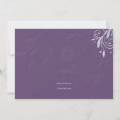 Bevoorrechte Paarse Floral Uitnodiging (Achterkant)