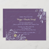 Bevoorrechte Paarse Floral Uitnodiging (Voorkant / Achterkant)