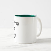 Bevor i mi uffreg...... tweekleurige koffiemok (Voorkant rechts)