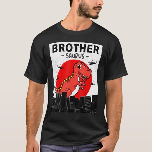 Bevorderd aan Big Brother BrotherSaurus Boys Birth T-shirt (Voorkant)