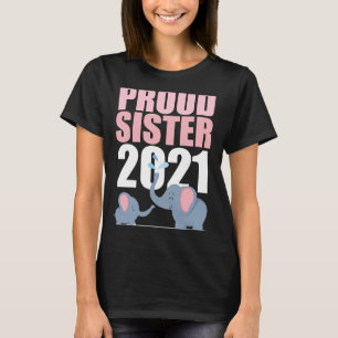Bevorderd aan Big Sister 2021 Toddler Girl Elephan T-shirt