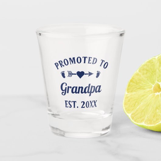 Bevorderd aan grootvader Abuelo Gramps Papa Shot Glas (Voorkant)