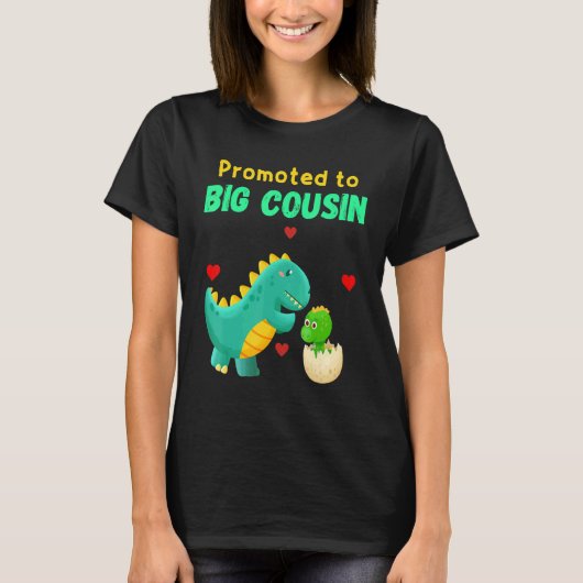 Bevorderd aan grote neef Dinosaur ik hou van U Bab T-shirt (Voorkant)