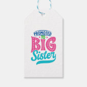 Bevorderd aan grote zuster, nieuw babyzusje onthul cadeaulabel (Voorkant)