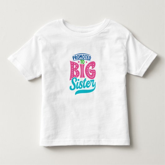 Bevorderd aan grote zuster, nieuw babyzusje onthul kinder shirts (Voorkant)