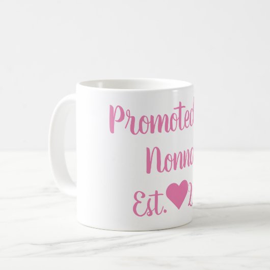 Bevorderd aan nonna roze Mok (Voorkant links)