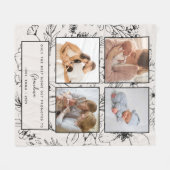 Bevorderd aan oma Blush botanische fotocollage Fleece Deken (Voorkant (Horizontaal))