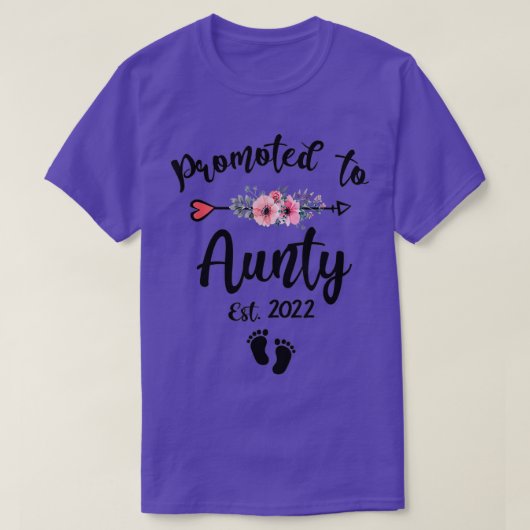 Bevorderd tot Aunty 2022 Moederdag Zwangerschap Vr T-shirt (Design voorkant)