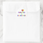 Bevorderd tot Big Brother, kleurrijk design, Ronde Sticker (Tas)