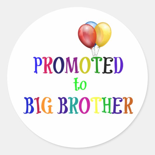 Bevorderd tot Big Brother, kleurrijk design, Ronde Sticker (Voorkant)