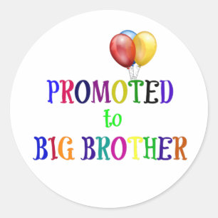 Bevorderd tot Big Brother, kleurrijk design, Ronde Sticker