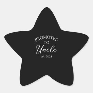 Bevorderd tot oom Est. 2021   Gift voor oom Ster Sticker