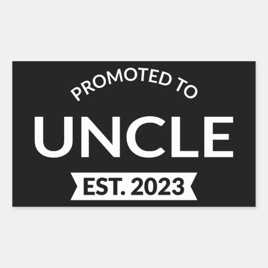Bevorderd tot oom Est. 2023 II Rechthoekige Sticker (Voorkant)