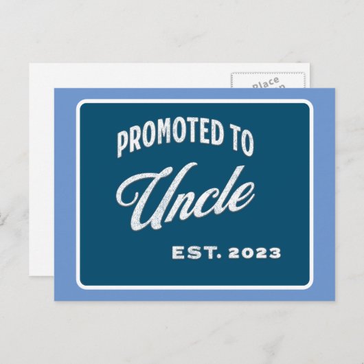 Bevorderd tot oom Est. 2023 voor het eerst oom Feestdagenkaart (Voorkant / Achterkant)