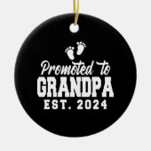 Bevorderd tot opa 2024 Nieuwe opa zwangerschap Keramisch Ornament (Voorkant)