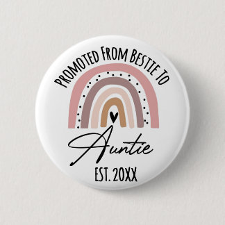 Bevorderd van Bestie tot Auntie EST. 2022 Ronde Button 5,7 Cm