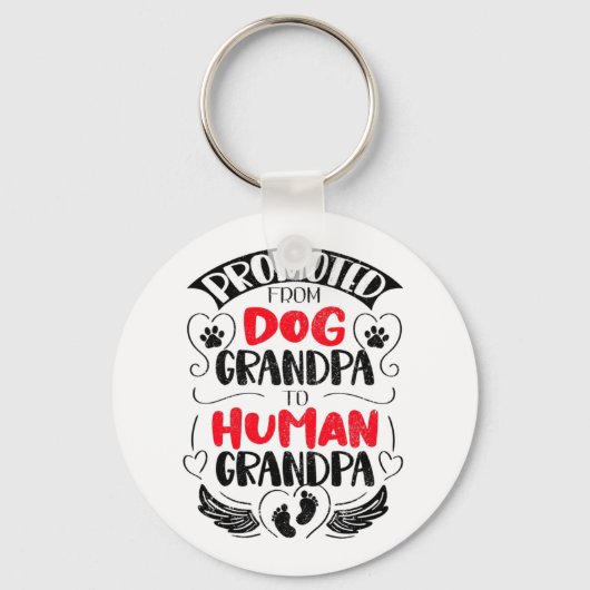Bevorderd van Dog Grandpa tot Human Grandpa Sleutelhanger (Voorkant)