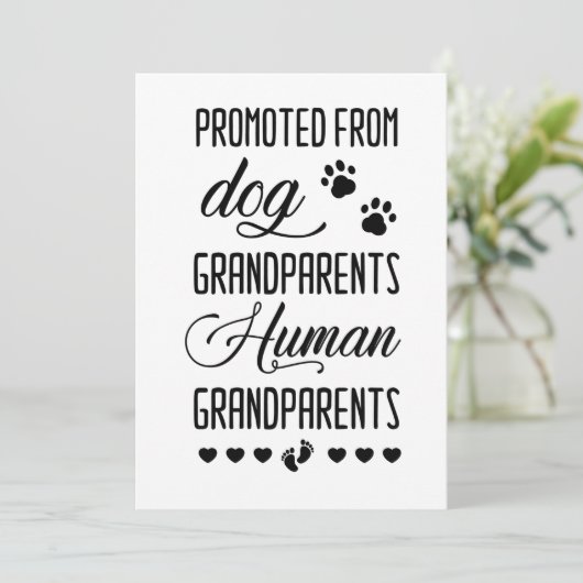 Bevorderd van grootouders van honden tot mensen, z bedankkaart (Staand voorkant)