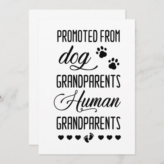 Bevorderd van grootouders van honden tot mensen, z bedankkaart (Voorkant / Achterkant)