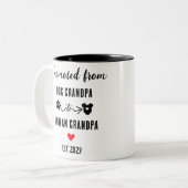 Bevorderd van grootvader tot grootvader tweekleurige koffiemok (Voorkant links)