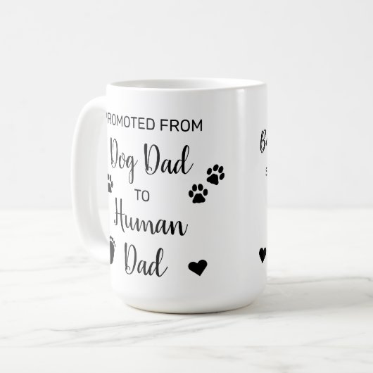 Bevorderde hond-pap voor menselijke vader Zwangers Koffiemok (Voorkant links)