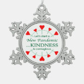 Bevorderen Kindness Tin Sneeuwvlok Ornament (Voorkant)