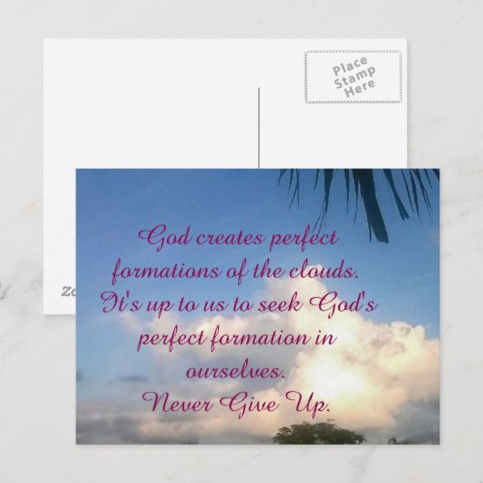 BEVORDERING: POSTKAART "NOOIT AAN GOD GEVEN" (Voorkant / Achterkant)