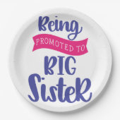 Bevordering tot grote zuster papieren bordje (Voorkant)
