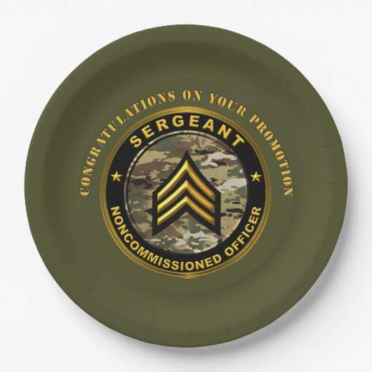 Bevordering tot Sergeant Papieren Bordje (Voorkant)