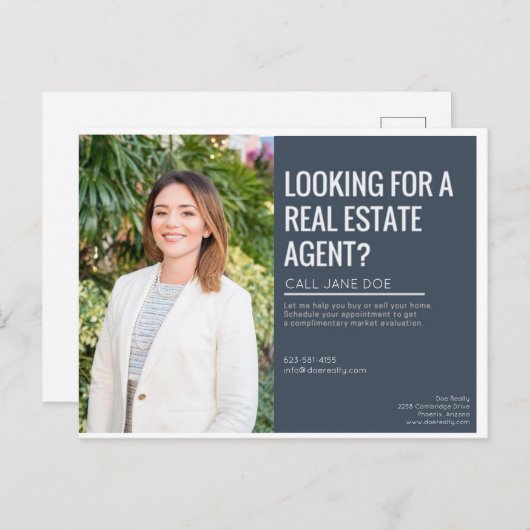 Bevordering van Briefkaart voor Estate Agent (Voorkant / Achterkant)