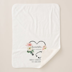 Bevordering van de zorgverlener Floral Stethoscoop Sherpa Deken