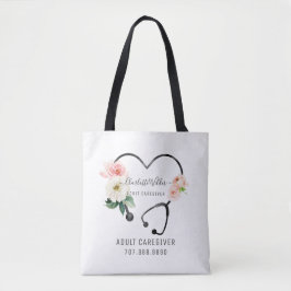 Bevordering van de zorgverlener Floral Stethoscoop Tote Bag