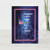 Bevordering van een E-4 Blue met vlag Kaart (Voorkant)