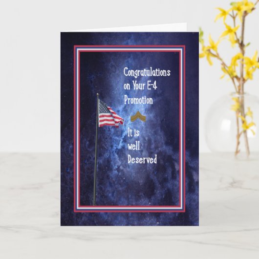 Bevordering van een E-4 Blue met vlag Kaart (Gele Bloem)