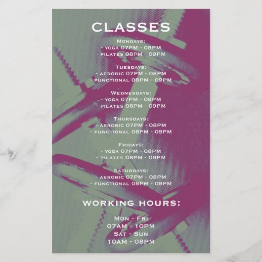 Bevordering van gym flyer (Achterkant)