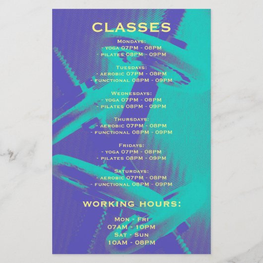 Bevordering van gym flyer (Achterkant)