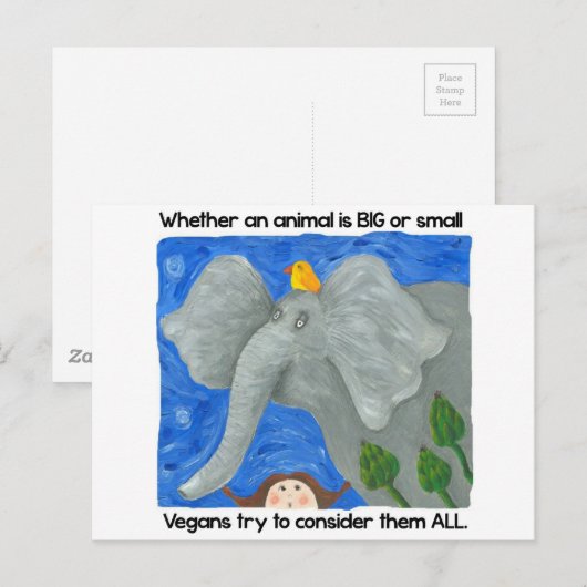 Bevordering van het veganisme! briefkaart (Voorkant / Achterkant)