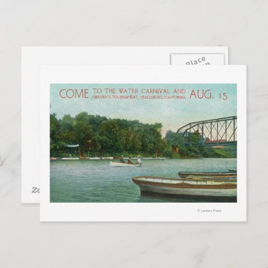 Bevordering van het watercarnaval en het vuurwapen briefkaart (Voorkant / Achterkant)