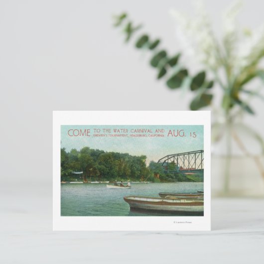 Bevordering van het watercarnaval en het vuurwapen briefkaart (Staand voorkant)