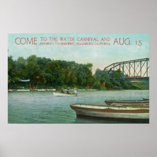 Bevordering van het watercarnaval en het vuurwapen poster