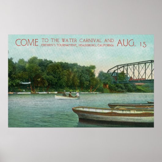 Bevordering van het watercarnaval en het vuurwapen poster (Voorkant)