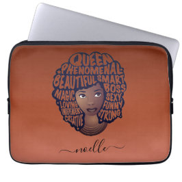 Bevordering van zwarte vrouwen, koperen bruin laptop sleeve
